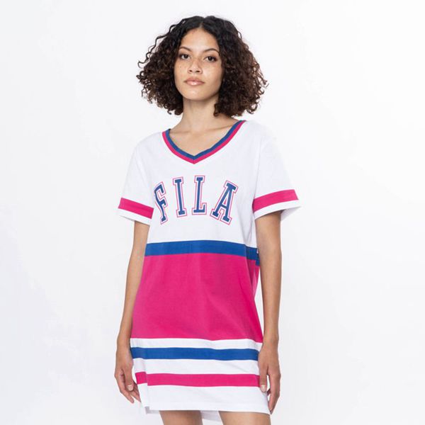 Fila Stella Women's T-Shirts - White/Purple,NZ 801-56271